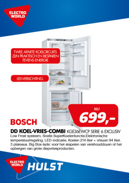Bosch Dd Koel-vries-combi KGE36EWCP SERIE 6 EXCLUSIV