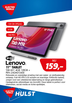 Lenovo 11 inch TABLET Tab M11 4GB 128GB + pen ZADA0134SE