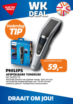 Philips Afspoelbare tondeuse HC5650/15