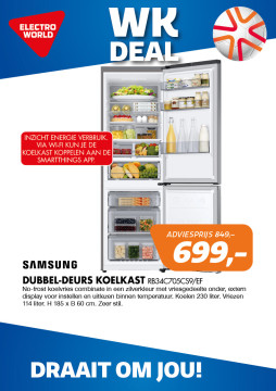 Samsung DUBBEL-DEURS KOELKAST RB34C705CS9/EF