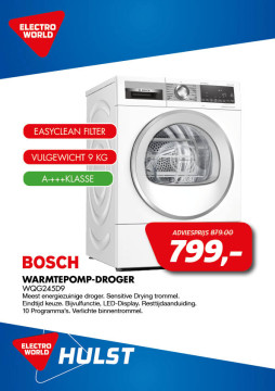 Bosch Warmtepompdroger 799,-