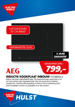 AEG Inductie kookplaat inbouw TO74IB00CZ