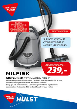 Nilfisk Stofzuiger Perform Allergy Parquet