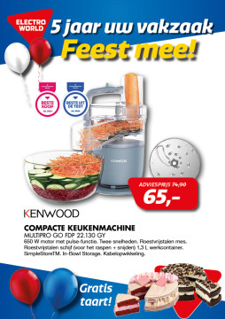 Kenwood compacte keukenmachine MultiPro Go FDP 22.130 GY